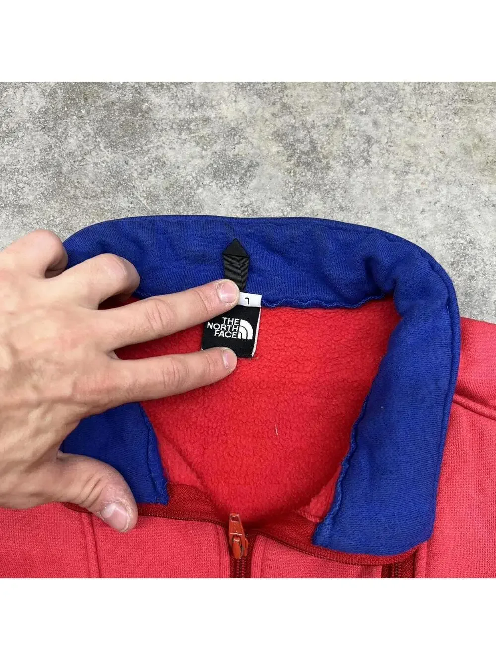 vintage the north face extreme made in usa quarter zip bright red sweatshirt